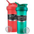 Botellas Mezcladoras BlenderBottle Classic V2 para Batidos de Proteína y Pre Entreno, 28 Onzas (Paquete de 2), Rojo y Verde - imagen 1