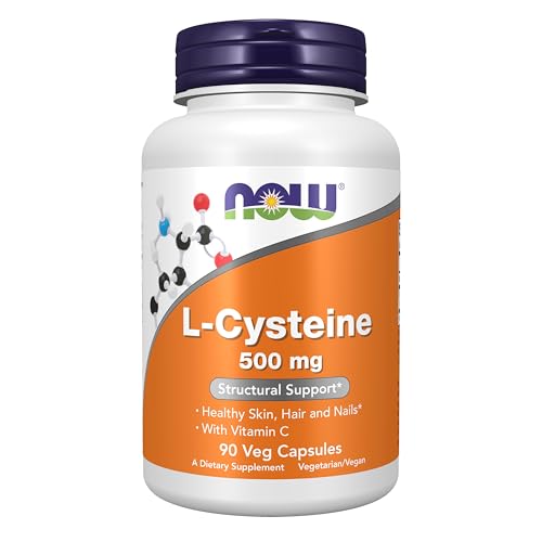 Now Supplements L-Cisteína 500 mg, 90 Cápsulas Veganas - Piel, Cabello y Uñas Saludables* con Vitamina C - imagen 1