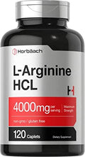 Horbäach L-Arginina HCL 4000mg | 120 Tabletas | Suplemento de Óxido Nítrico | Aminoácido Vegetariano, Sin OGM, Sin Gluten - imagen 1