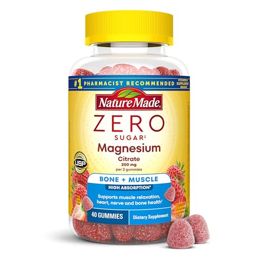Gomitas de Magnesio Citrato Nature Made Sin Azúcar 200 Mg, Soporte Muscular y Óseo, Sin Aspartame, 40 Gomitas de Alta Absorción, Suministro para 20 - imagen 3