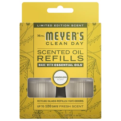 Recargas de Aceite Aromático Premium MRS. MEYER'S CLEAN DAY, Diente de León, Contiene 2 Recargas de 19.9 ml - imagen 1