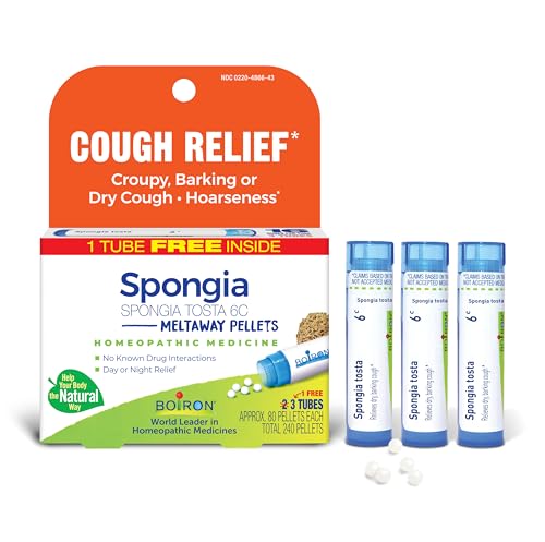 Boiron Spongia Tosta 6C Medicina Homeopática para Tos Seca, Cruposa, Ronca o Afonía - 3 Cuentos (240 Gránulos) - imagen 4