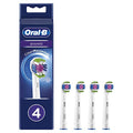 Cabezal de cepillo eléctrico Oral-B 3D White con tecnología CleanMaximiser, cerdas anguladas para eliminar placa, paquete de 4, color blanco - imagen 1