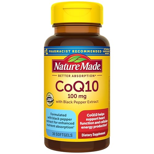 Nature Made CoQ10 100mg con Extracto de Pimienta Negra para Mejorar la Absorción Nutrimental, Suplemento Dietético para la Salud del Corazón, 30 - imagen 4