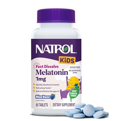 Melatonina Natrol Kids 1 mg, Suplemento Dietético para un Sueño Reparador, 60 Tabletas de Sabor Blue-Razz Sin Azúcar, Suministro para 60 Días - imagen 2
