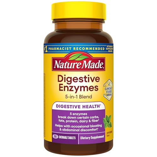 Nature Made Enzimas Digestivas 5 en 1, Apoyo a la Salud Digestiva, 90 Tabletas Masticables, Suministro para 30 Días - imagen 4