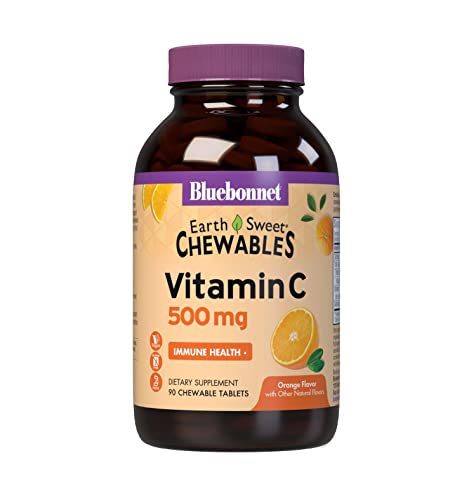 Suplemento de Vitamina C 500 mg Bluebonnet Nutrition EarthSweet - Antioxidante Potente y Apoyo Inmunológico - Tabletas Masticables de Naranja, 90 - imagen 3