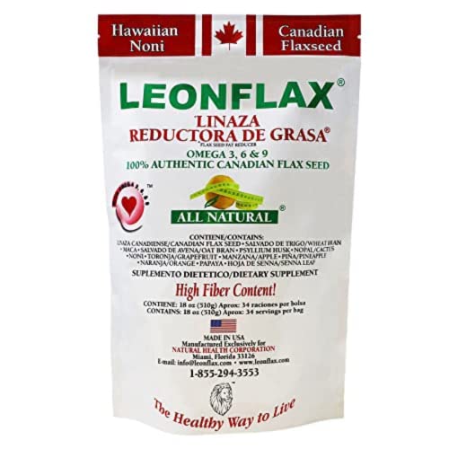 Semilla de Lino Leonflax, 100% Auténtica de Canadá, Natural, Alto Contenido de Fibra, Suplemento Dietético para Mejorar la Digestión, 18 Oz, Bolsa - imagen 4