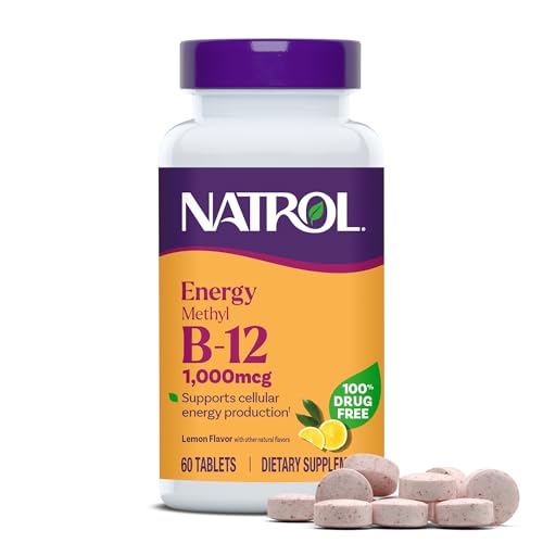 Natrol Methyl Vitamin B-12 1000 mcg, 60 Tabletas Masticables con Sabor a Limón, Vitamina B12 Bioactiva, Apoya la Energía Celular, Salud Cerebral y - imagen 5