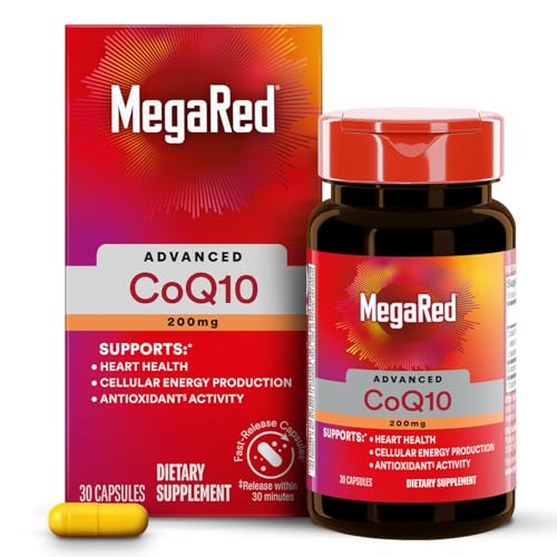 Suplementos MegaRed Advanced CoQ10 - 200mg por Porción, Antioxidante Potente que Apoya la Producción de Energía Celular - 30 Cápsulas de Coenzima - imagen 3