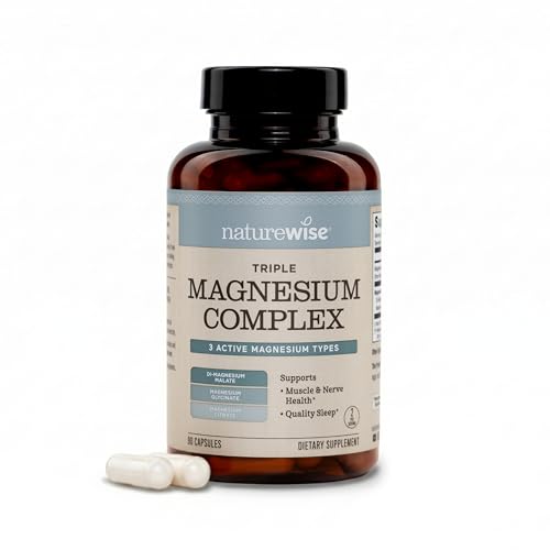 NatureWise Complejo Triple de Magnesio - Quelado - Alta Absorción de Magnesio Glicinato + Malato + Citrato para Soporte Muscular, Nervioso y del - imagen 2