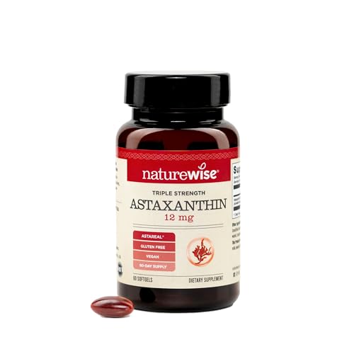 NatureWise Astaxantina Triple Fuerza 12mg con AstaReal® - Suplemento Antioxidante Vegano con Aceite de Coco Orgánico - Sin Gluten, No Transgénico - - imagen 3