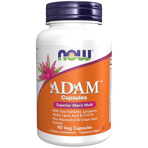 Suplementos NOW Foods, Multivitamínico ADAM™ para Hombres con Saw Palmetto, Licopeno, Ácido Alfa Lipoico y CoQ10, Más Resveratrol Natural y Extracto - imagen 3