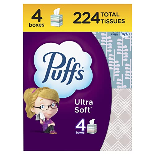 Pañuelos Faciales Ultra Suaves Puffs, 4 Cubos, 56 Pañuelos por Caja - imagen 1