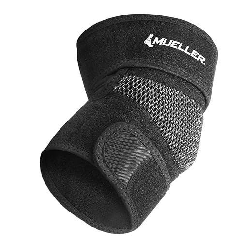 Mueller Faja Ajustable para Codo, Soporte para Alivio del Dolor, Unisex, Ideal para Tenis, Golf, Pintura y Más, Color Negro, Talla Única - imagen 1