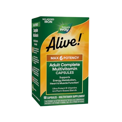 Nature's Way Alive! Multivitamínico Completo Adulto Max6 Potencia, Vitaminas A, C, E y B, Methyl B12 y Folato, 90 Cápsulas - imagen 2