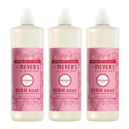 Jabón Líquido para Platos Mrs. MEYER'S CLEAN DAY, Aroma a Menta, 16 Fl Oz por Botella - Paquete de 3 - imagen 3
