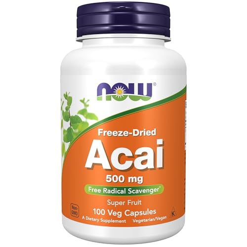 Suplementos NOW Foods, Acai 500 mg, Superfruta Liofilizada con Polifenoles, Ácido Elágico, Rutin, Antocianinas y Catequinas, 100 Cápsulas Veganas - imagen 3