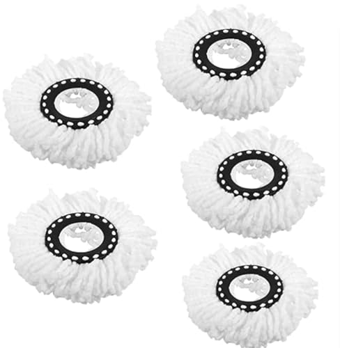 Paquete de 5 Piezas de Cabezas de Repuesto de Microfibra para Mopas Giratorias, Refill Universal para Limpieza Mágica 360, Tamaño Estándar Redondo - imagen 4