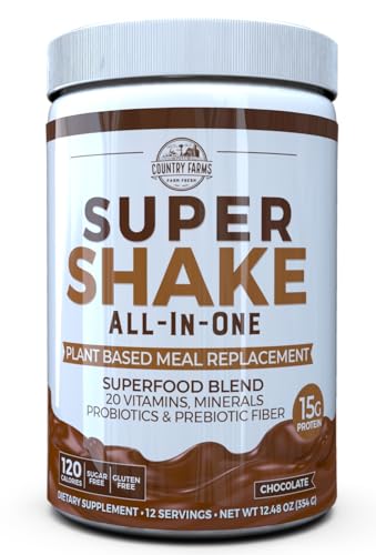 Country Farms Super Shake Todo en Uno Sustituto de Comida 15g Proteína Vegetal con Superalimentos, Vitaminas, Probióticos y Prebióticos, 12 - imagen 3