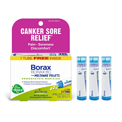 Boiron Borax 6C Medicina Homeopática para Alivio de Úlceras Bucales, Dolor y Malestar - 3 Cuentos (240 Gránulos) - imagen 2