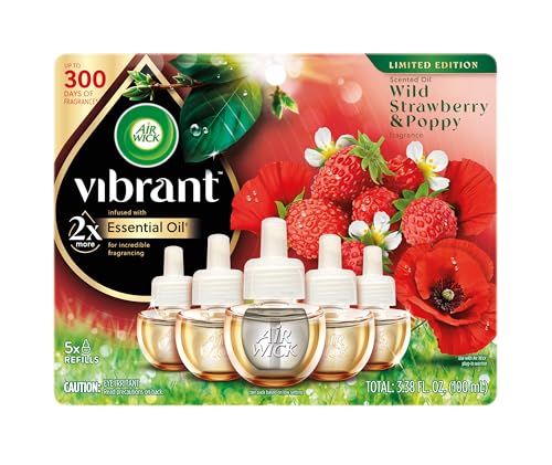 AIR WICK Aceite Aromático - Recarga Vibrante Fresa Silvestre y Amapola 5 piezas - imagen 4