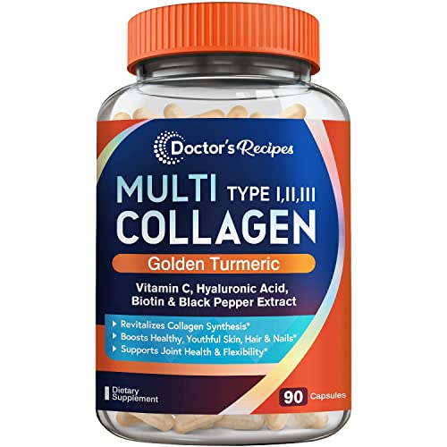 Colágeno Multi Peptidos con Cúrcuma Dorada, Vitamina C, Biotina y Ácido Hialurónico, Suplementos para Piel, Cabello y Uñas, 90 Cápsulas - imagen 4