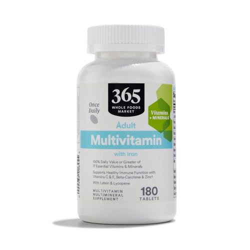 365 de Whole Foods Market, Multivitamínico Adulto con Hierro, 17 Vitaminas y Minerales Esenciales, 180 Tabletas - imagen 2