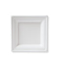 Platos Cuadrados Compostables Susty Party de 6 Pulgadas (Paquete de 50), Platos Desechables Biodegradables de Caña de Azúcar, Color Blanco - imagen 1