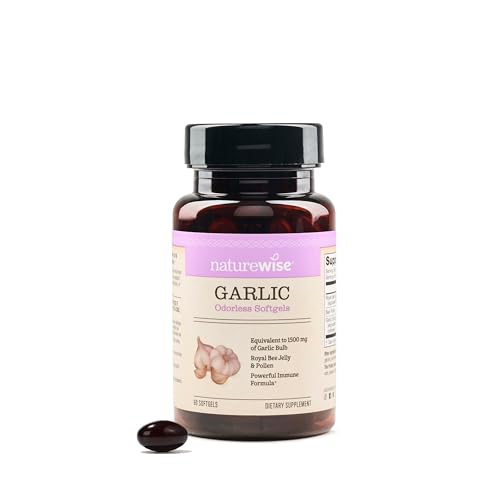 NatureWise Odorless Garlic Pills - with Royal Bee Jelly & Pollen - Herbal Supplement for Heart Health + Immune System + Antioxidants - Gluten Free, No - imagen 4
