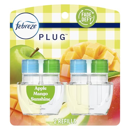 Recarga de Aceite Aromatizante Febreze Plug In, Lucha contra Olores, Aroma Manzana Mango Sol, 2 Recargas - imagen 1