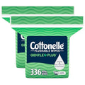 Toallitas Húmedas Flushables Cottonelle GentlePlus con Aloe y Vitamina E, 2 Paquetes de Refill, 168 Toallitas por Paquete (Total 336) - imagen 1