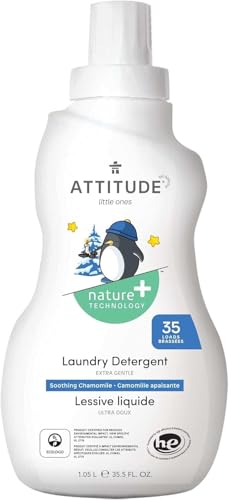 Detergente para Ropa de Bebé ATTITUDE, EWG Verificado, Fórmula a Base de Plantas y Minerales, Compatible con HE, Vegano, Manzanilla Suave, 35 Cargas, - imagen 1