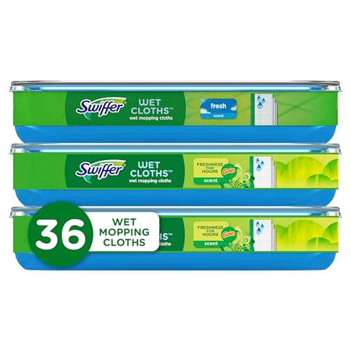 Swiffer Barrer + Trapear, Refil de Paños Húmedos, Limpiador de Pisos para Suciedad, Polvo y Cabello, 36 Piezas, Aroma Fresh y Gain - imagen 5