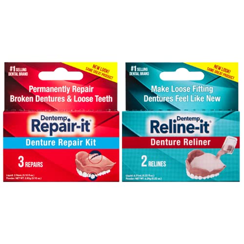 Kit de Reparación de Dentaduras Dentemp Repair-it y Reline-it - Multi-Pack para Ajustar y Reforzar Dentaduras Superiores e Inferiores - Repara - imagen 4