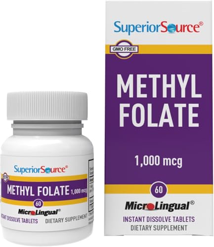 Suplemento de Folato Metilado Superior Source 1,000 mcg - Apoyo para el Sistema Nervioso y Glóbulos Rojos - 60 Tabletas Sublinguales - imagen 6