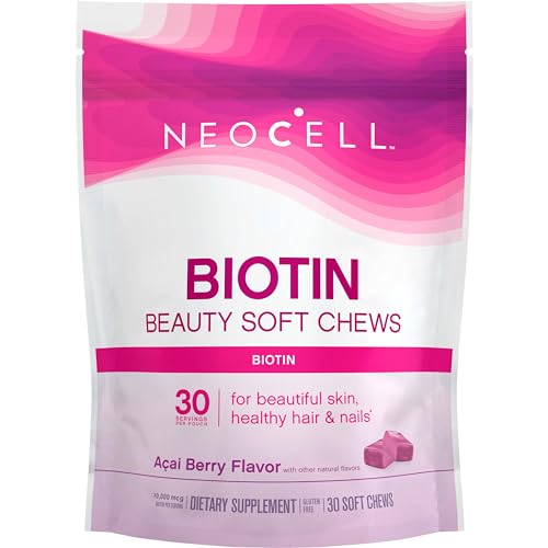 NeoCell Biotin Beauty Gomas Suaves | 30 Gomas | 10000mcg | Para Cabello, Piel y Uñas | Sabor Acai Berry - imagen 5