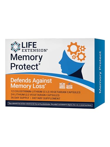 Life Extension Memory Protect, Colostrina y Litio, 12 Cápsulas de Colostrina-Litio y 24 Cápsulas de Litio, Apoyo a la Memoria y Salud Cognitiva, Sin - imagen 1