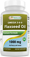 Aceite de Linaza Best Naturals 1000 mg 240 Softgels - Omega-3-6-9 para la Salud del Corazón - imagen 1