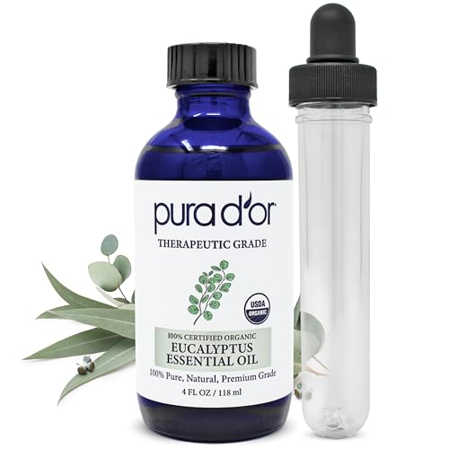 Aceite Esencial de Eucalipto Orgánico PURA D'OR (120ml con Gotero de Vidrio) 100% Puro y Natural para Cabello, Cuerpo, Piel, Aromaterapia, - imagen 6