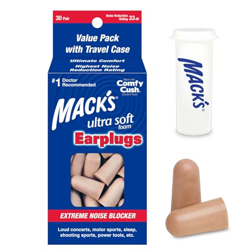 Tapones para oídos Mack's Ultra Soft Foam, 30 pares - 33dB NRR más alto, cómodos para dormir, ruidos fuertes, viajes, conciertos y estudio | Hecho en - imagen 3