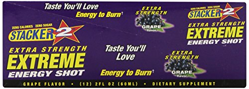 Stacker 2 Extreme Energy Shot Extra Fuerte, Uva, 2 Onzas Líquidas (Paquete de 12) - imagen 5