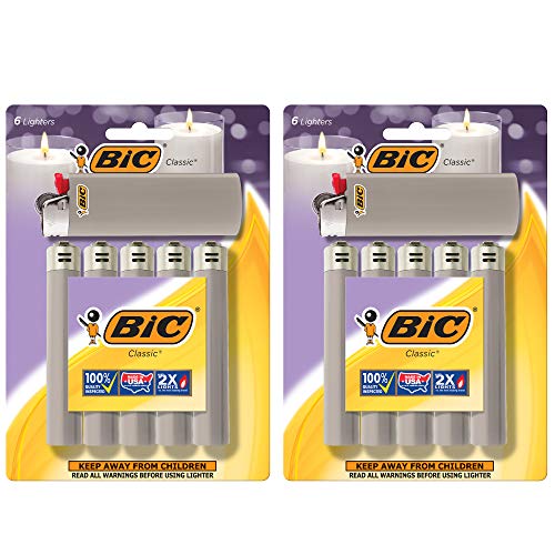 Encendedor BIC Classic Maxi Pocket, Gris, Paquete de 12 (El empaque puede variar) - imagen 1