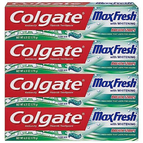 Pasta de Dientes Colgate Max Fresh Blanqueadora con Tiras de Aliento, Menta Fresca, 6 Onzas, Paquete de 4 - imagen 4