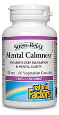 Natural Factors Stress-Relax Suntheanine L-Theanine 125 mg, Apoyo Nocturno para el Estrés, 60 Cápsulas - imagen 1