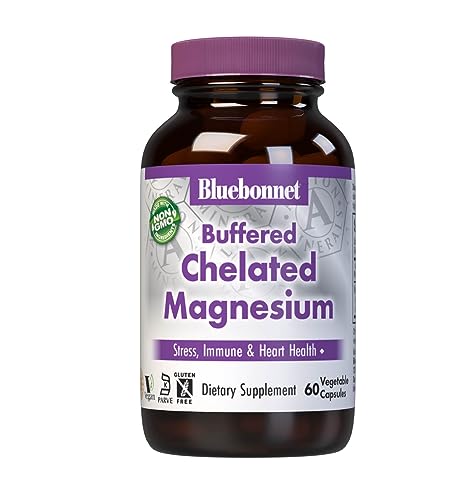 Magnesio Quelado Albion Buffered Bluebonnet 200 mg, Alivio del Estrés, Vegano, No GMO, Sin Gluten, 60 Cápsulas Vegetales, Suministro para 1 Mes - imagen 4