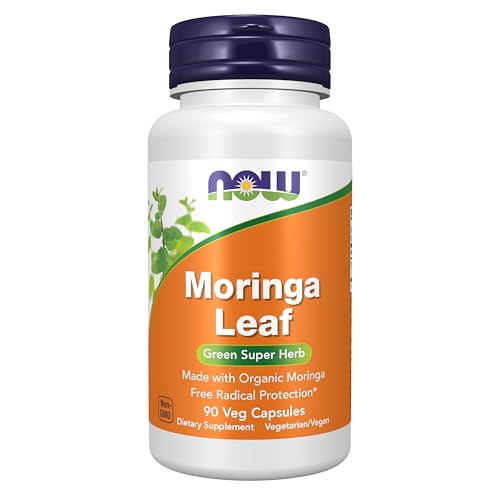 NOW Suplementos, Hoja de Moringa, Super Hierba Verde, Hecho con Moringa Orgánica, Protección contra Radicales Libres*, 90 Cápsulas Veganas - imagen 4