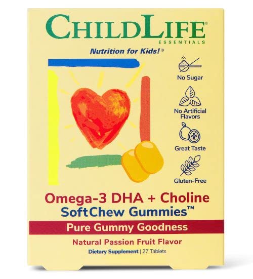 Gomitas Suplemento Omega-3 DHA + Colina para Niños - ChildLife Essentials, Sabor Natural a Fruta de la Pasión, 27 Tabletitas - imagen 3