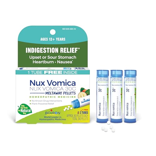Boiron Nux Vomica 30C Medicina Homeopática para Alivio de Indigestión, Malestar Estomacal, Acidez, Náuseas - 3 Cuentos (240 Gránulos) - imagen 5