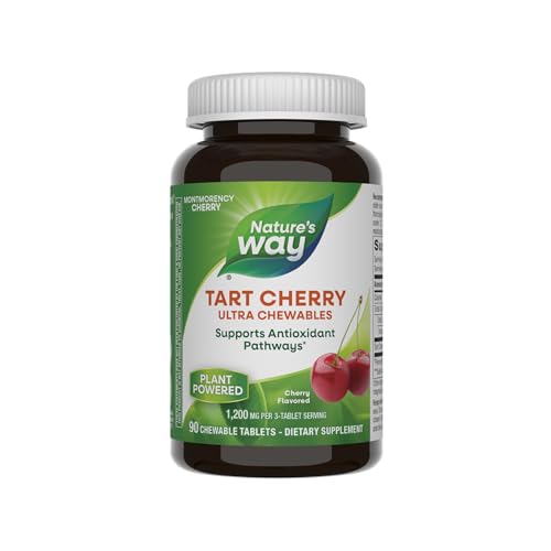 Nature's Way Ultra Chewables de Cereza Ácida, 1,200 mg por 3 Tabletas, Sabor a Cereza, Sin Gluten, Vegano, 90 Controles (El Empaque Puede Variar) - imagen 2
